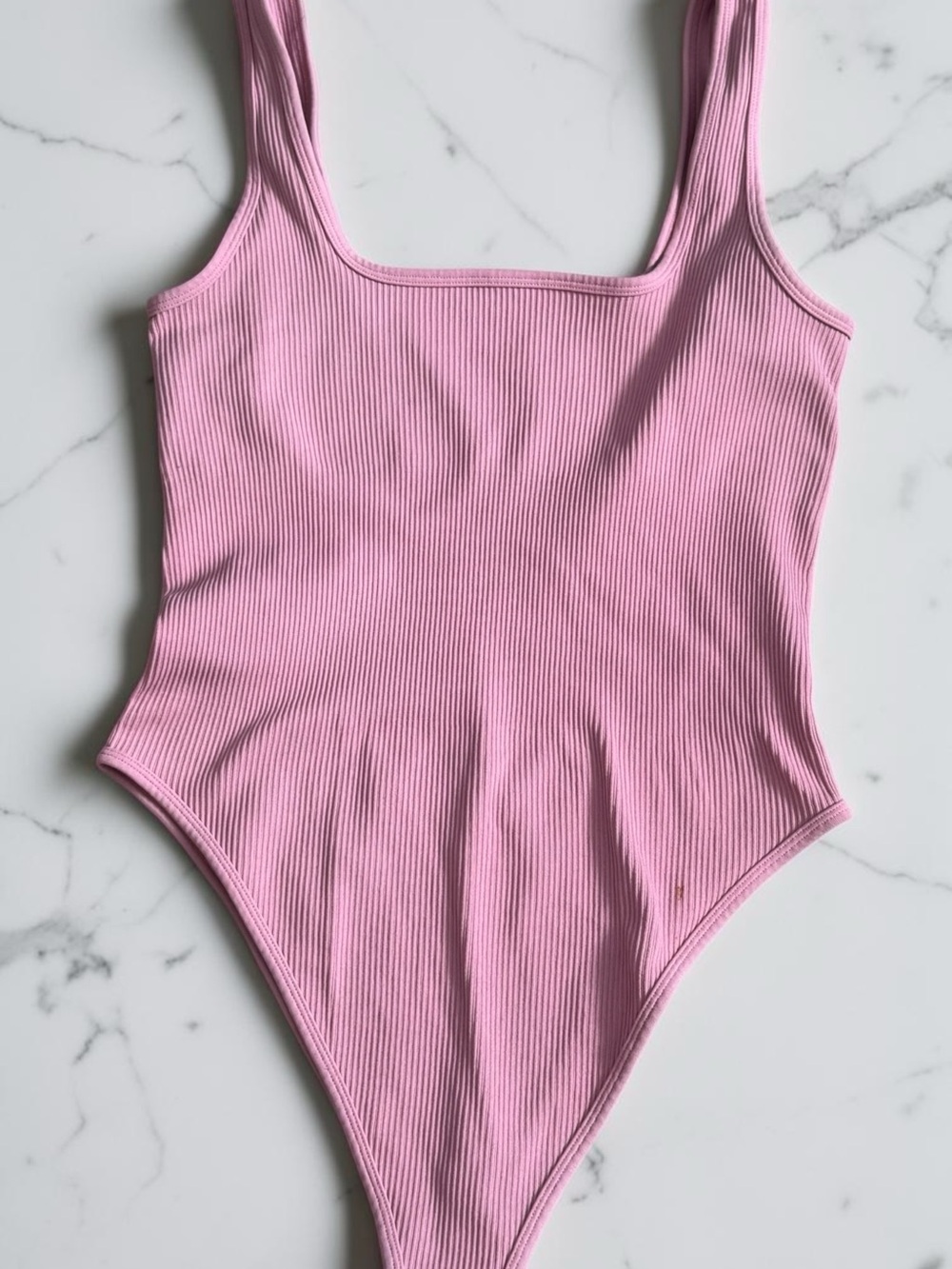 Source Unknown Ribbed Pink Women’s Bodysuit